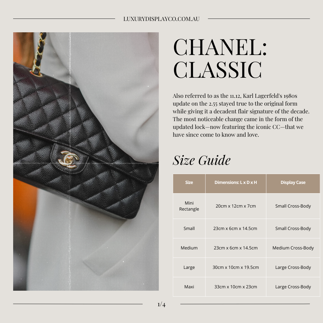 Chanel Classic Handbag Storage Size Guide Luxury Display Co Designer Bag Cases