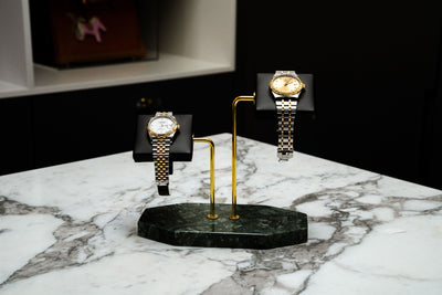 Green Marble Watch Stand - Double