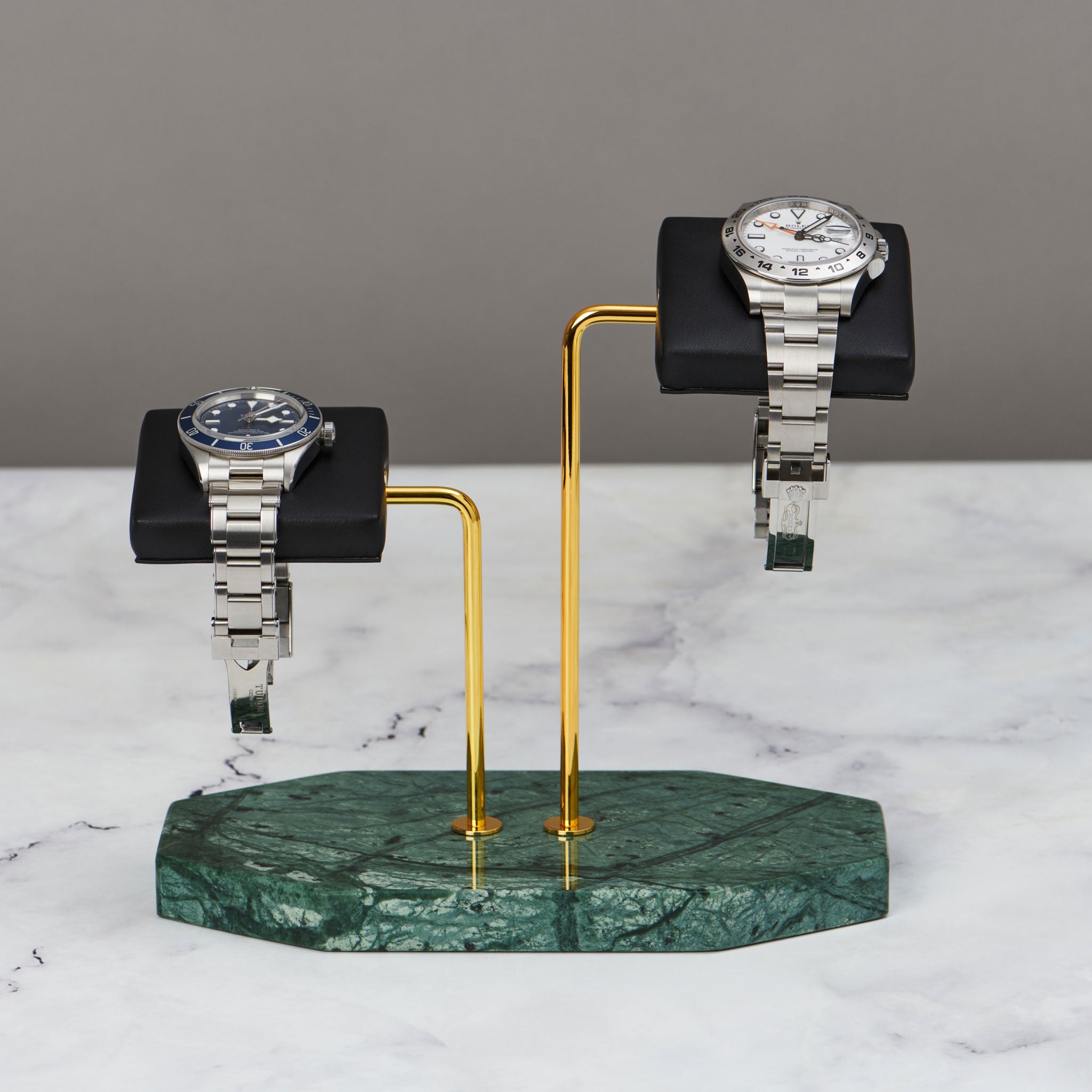 Green Marble Watch Stand - Double – Luxury Display Co - Designer Bag Cases