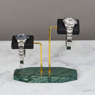 Green Marble Watch Stand - Double